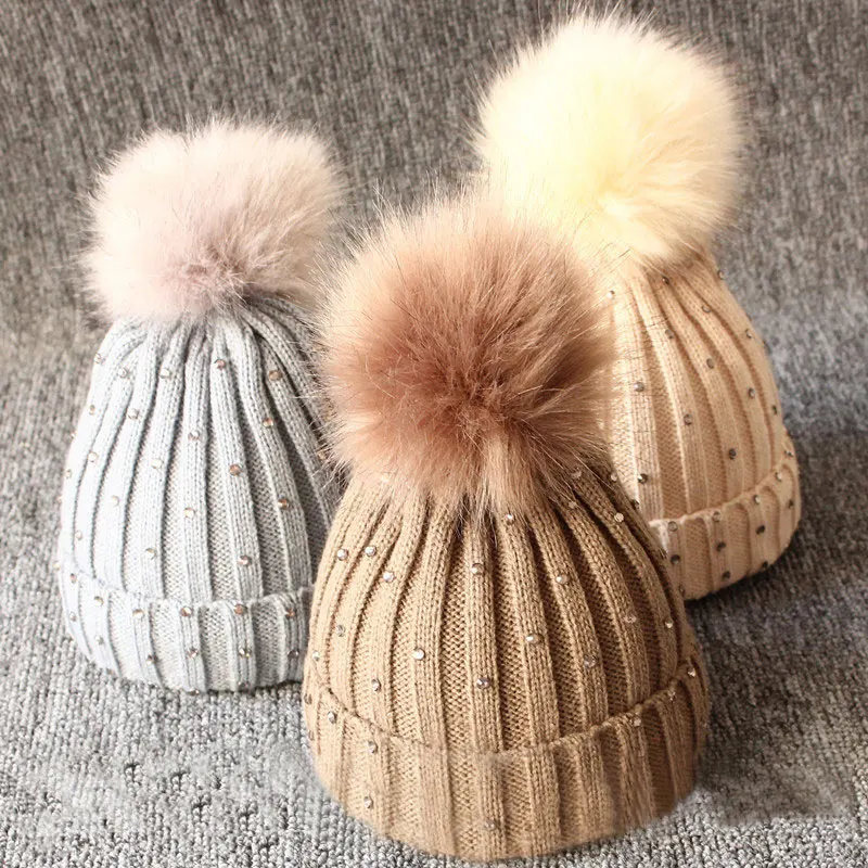 Fashion Rhinestone Baby Girl Hat Winter Newborn Knitted Hats Girls Beanie Fur Pom Pom Hat Children Cap Girls Hats Caps
Fashion Rhinestone Baby Girl Hat Winter Newborn Knitted Hats Girls Beanie Fur Pom Pom Hat Children Cap Girls Hats Caps