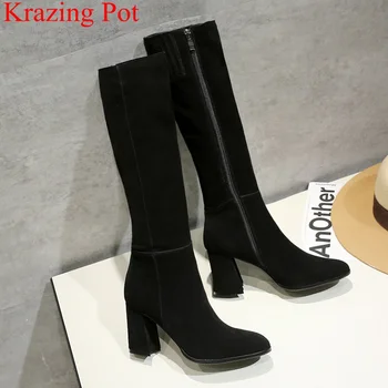 2018 superstar round toe cow suede knee-high boots zipper square heel thigh high boots motorcycle keep warm winter shoes L68
2018 superstar round toe cow suede knee-high boots zipper square heel thigh high boots motorcycle keep warm winter shoes L68