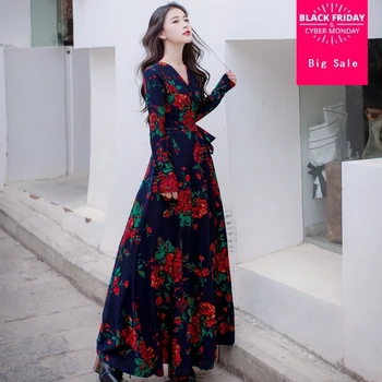 2020 Autumn and winter fashion brand V-neck long Strapless dress knit floral dress female was thin temperament dress wj2581 
2020 Autumn and winter fashion brand V-neck long Strapless dress knit floral dress female was thin temperament dress wj2581