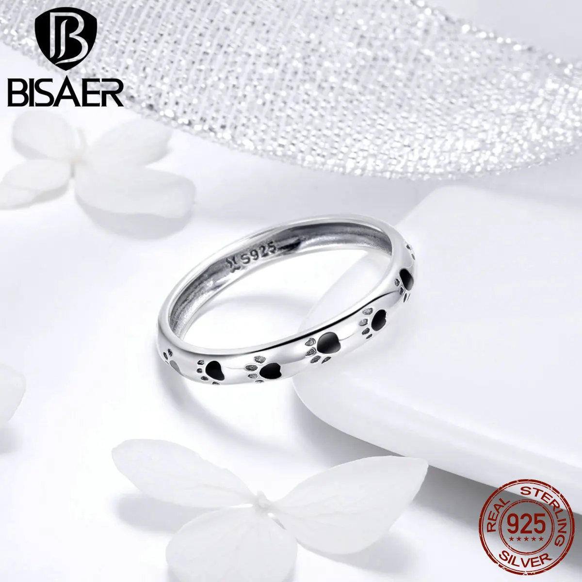BISAER Real 925 Sterling Silver Pet Footprints Dog Cat Footprints Finger Rings for Women Sterling Silver Jewelry Anel ECR445
BISAER Real 925 Sterling Silver Pet Footprints Dog Cat Footprints Finger Rings for Women Sterling Silver Jewelry Anel ECR445