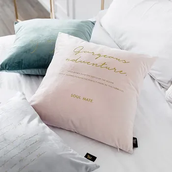 Soft Nordic Style Luxury Velvet Cushion Cover Gold Print Letter Pink Blue Gray 45x45cm Home Decorative Pillow Cover For Couch
Soft Nordic Style Luxury Velvet Cushion Cover Gold Print Letter Pink Blue Gray 45x45cm Home Decorative Pillow Cover For Couch