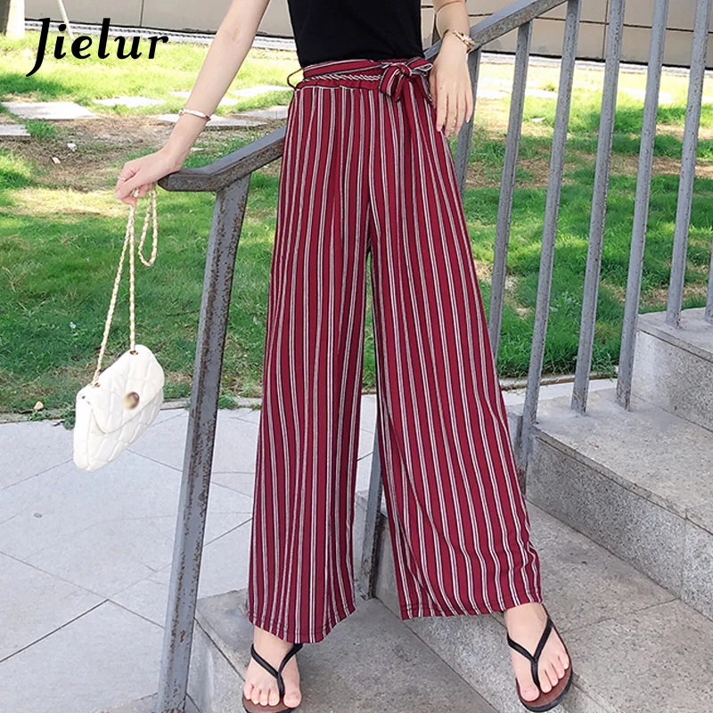 Jielur Summer Striped Trousers Women Wide Leg Hipster Young Leisure Ladies Lace-up Pants Chic Streetwear Casual Cool Pantalon
Jielur Summer Striped Trousers Women Wide Leg Hipster Young Leisure Ladies Lace-up Pants Chic Streetwear Casual Cool Pantalon