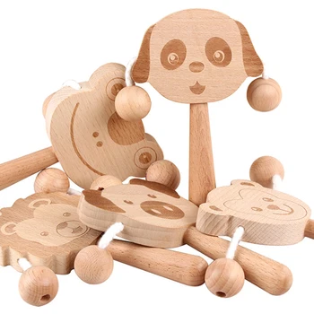 1pc Cute Shape Play Gym Toys Montessori Wooden Rattle Baby Stroller Toys Can Chew Beech Bear Hand Cartoon Pattern Rattles
1pc Cute Shape Play Gym Toys Montessori Wooden Rattle Baby Stroller Toys Can Chew Beech Bear Hand Cartoon Pattern Rattles