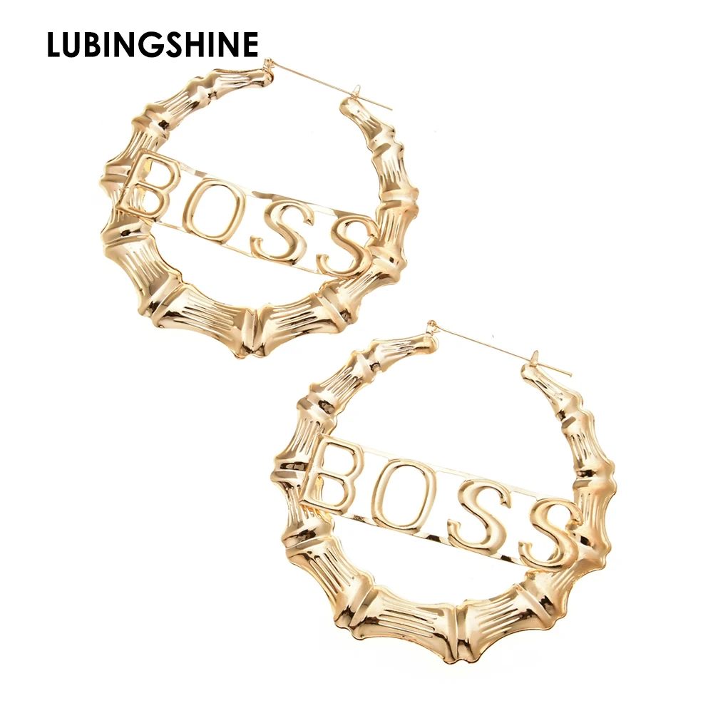 LUBINGSHINE Punk New Fashion Big Circle Earring BOSS Pattern Hoop Earrings Twisted Gold Color Women Party Top Quality Jewelry
LUBINGSHINE Punk New Fashion Big Circle Earring BOSS Pattern Hoop Earrings Twisted Gold Color Women Party Top Quality Jewelry