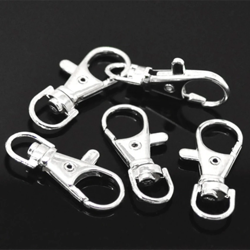 100Pcs Silver Plated Classic Metal Swivel Lobster Clasps For Key Ring Fashion Jewelry Findings 37mm
100Pcs Silver Plated Classic Metal Swivel Lobster Clasps For Key Ring Fashion Jewelry Findings 37mm