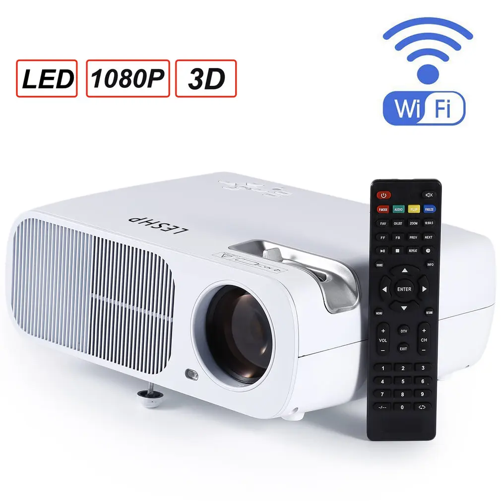 

White & Black LED Video Projector 2600 Lumens 800*480 Resolution Office 1080P HD Home Cinema Theater Projector for PC Laptop