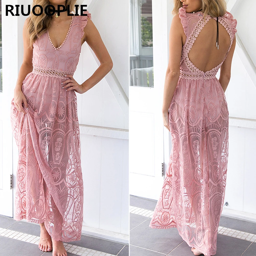 RIUOOPLIE Elegant Sexy High Deep V Backless Lace Hollow Out Maxi Party Beach Long Dress
RIUOOPLIE Elegant Sexy High Deep V Backless Lace Hollow Out Maxi Party Beach Long Dress