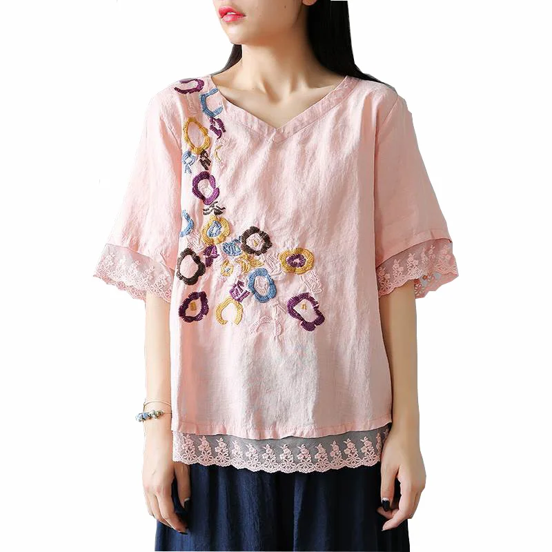 Women Summer Blouse Shirt 2019 Female Clothing Short Sleeve Blusas Women's Casual Blouses Embroidery Tops Floral O-neck Regular
Women Summer Blouse Shirt 2019 Female Clothing Short Sleeve Blusas Women's Casual Blouses Embroidery Tops Floral O-neck Regular