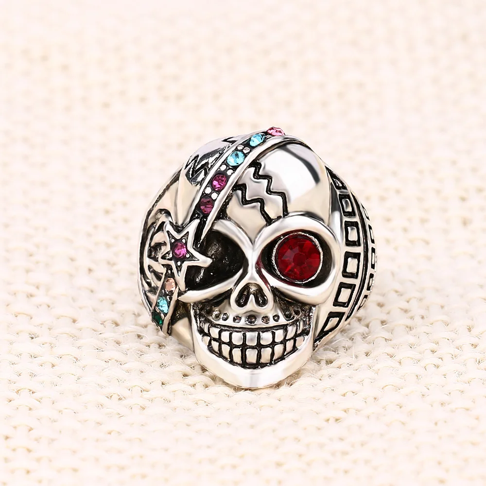 Hyperbole Gothic Stainless Steel Skull Rings for Men Women Trendy Silver Rhinestone Punk Knuckle Ring Pierscionki
Hyperbole Gothic Stainless Steel Skull Rings for Men Women Trendy Silver Rhinestone Punk Knuckle Ring Pierscionki