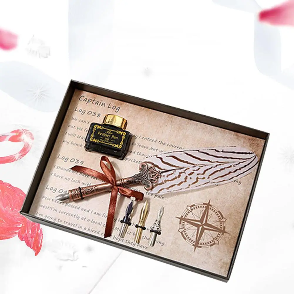 25cm Natural Delicate Feather Quill Pen Set Dip Pen Sign Pen Kit (Gift Box Packing) feather Quill Pen Set 3 nib & ink r25
25cm Natural Delicate Feather Quill Pen Set Dip Pen Sign Pen Kit (Gift Box Packing) feather Quill Pen Set 3 nib & ink r25