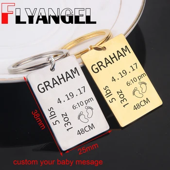 FLYANGEL Fashion Baby Arrival Keychain Custom Engraved Baby Name Weight Time Keyring Cute Car Key Tag New Mom,New Dad Gifts
FLYANGEL Fashion Baby Arrival Keychain Custom Engraved Baby Name Weight Time Keyring Cute Car Key Tag New Mom,New Dad Gifts