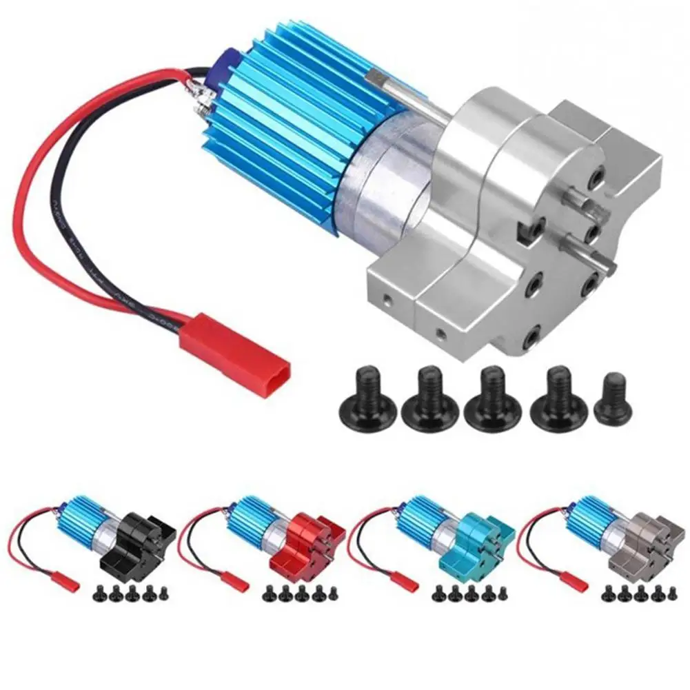Speed Change Gear Box Metal Gearbox With 370 Brush Motor Anodizing treatment for heatsink and mount base for WPL 1633 RC Car
Speed Change Gear Box Metal Gearbox With 370 Brush Motor Anodizing treatment for heatsink and mount base for WPL 1633 RC Car
