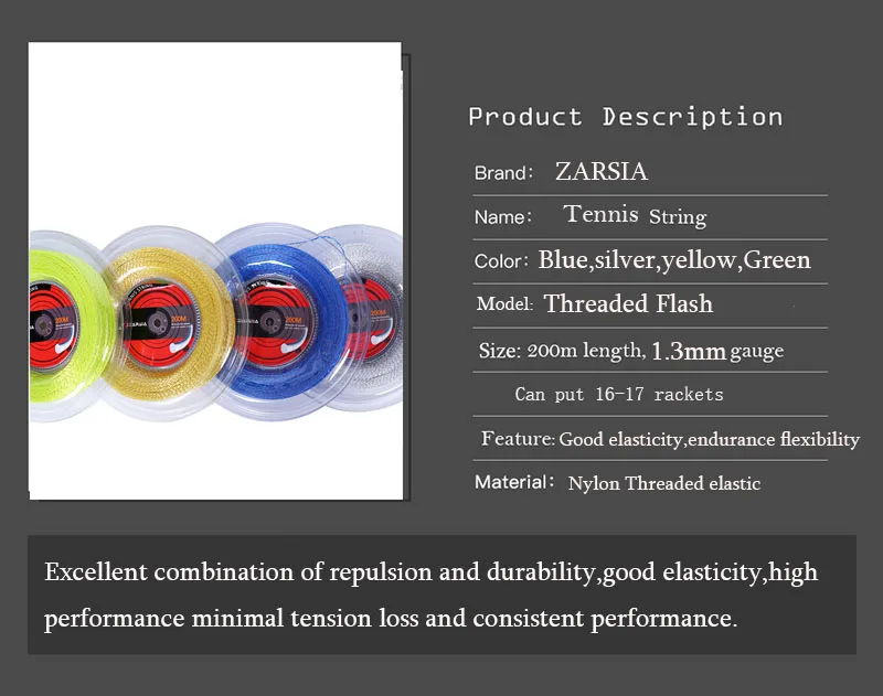 Eine ganze Rolle gelbe Multifilament-Tennissaite