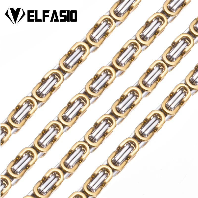 Elfasio Men's Necklace Stainless Steel Chain for Men Women Gold Black Silver Color Byzantine Jewelry Customized Length
Elfasio Men's Necklace Stainless Steel Chain for Men Women Gold Black Silver Color Byzantine Jewelry Customized Length