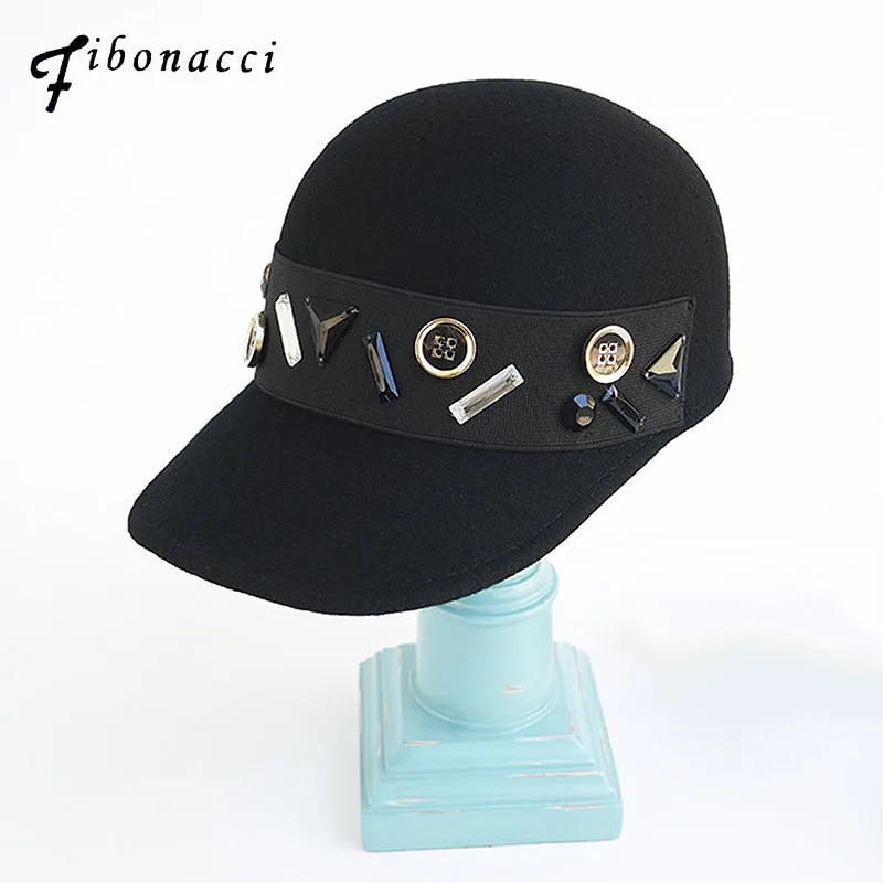 Fibonacci 2018 New high quality fashion fedoras metal decoration belt black wool felt hat women fedora equestrian hats
Fibonacci 2018 New high quality fashion fedoras metal decoration belt black wool felt hat women fedora equestrian hats