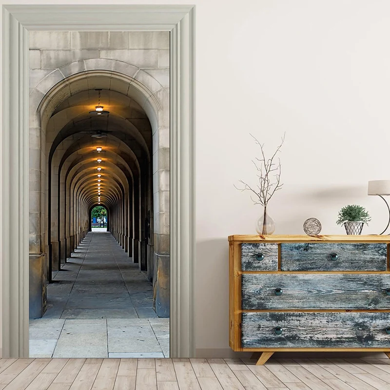 PVC Waterproof Self-Adhesive Door Sticker 3D Building Space Corridor Photo Mural Wallpaper Living Room Hotel 2 Pieces Stickers
PVC Waterproof Self-Adhesive Door Sticker 3D Building Space Corridor Photo Mural Wallpaper Living Room Hotel 2 Pieces Stickers