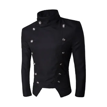 Men Blazer 2019 Brand Fashion Solid Vintage Double Breasted Suit Jacket Casual Slim Stand Collar Coats Black Men's Clothing
Men Blazer 2019 Brand Fashion Solid Vintage Double Breasted Suit Jacket Casual Slim Stand Collar Coats Black Men's Clothing