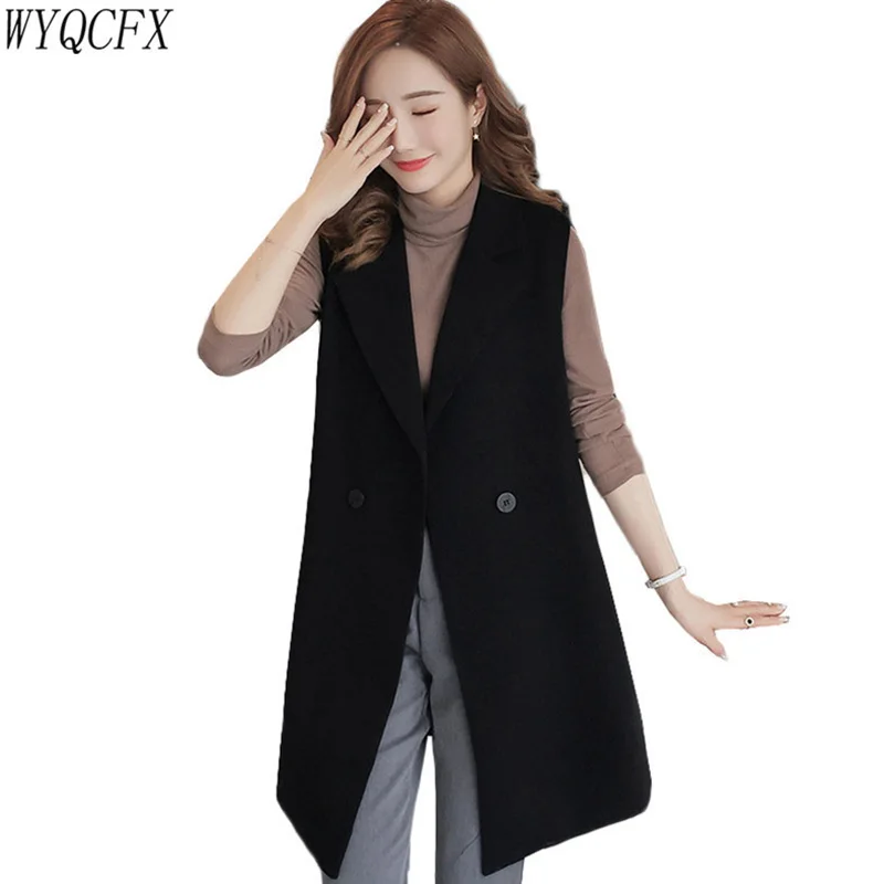 Plus Size 3XL Women New Spring Autumn Long Coat Sleeveless Suit Vest Coat Ladies Casual Black Tops Office Blazer Split Vest W130
Plus Size 3XL Women New Spring Autumn Long Coat Sleeveless Suit Vest Coat Ladies Casual Black Tops Office Blazer Split Vest W130