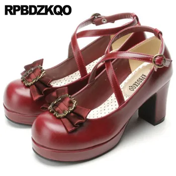 3 inch chunky 11 43 bow navy blue pumps 12 44 high heels round toe lolita shoes japanese big size women wine red cross strap
3 inch chunky 11 43 bow navy blue pumps 12 44 high heels round toe lolita shoes japanese big size women wine red cross strap