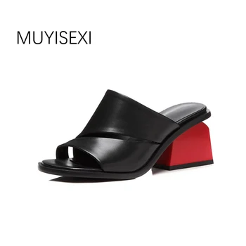 Women Slippers Summer Genuine Leather Shoes Open Toe Female Shoes Red Square High Heels Shoes Woman plus size KAKX03 MUYISEXI
Women Slippers Summer Genuine Leather Shoes Open Toe Female Shoes Red Square High Heels Shoes Woman plus size KAKX03 MUYISEXI