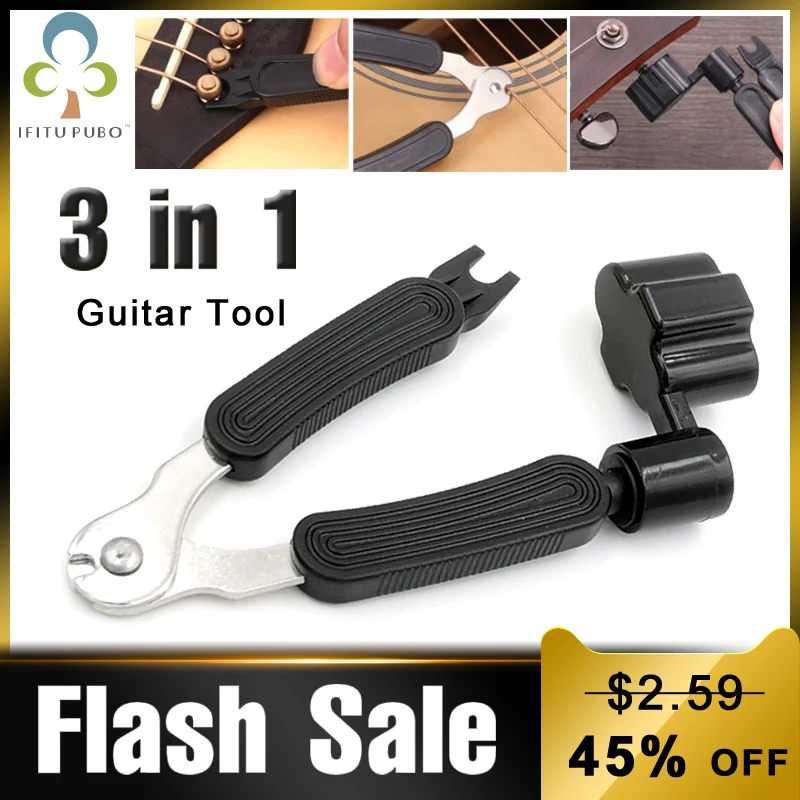 3 in 1 Guitar Tool Peg String Winder + String Pin Puller + String Cutter Guitar Tool Set Multifunction Guitar Accessories GYH
3 in 1 Guitar Tool Peg String Winder + String Pin Puller + String Cutter Guitar Tool Set Multifunction Guitar Accessories GYH