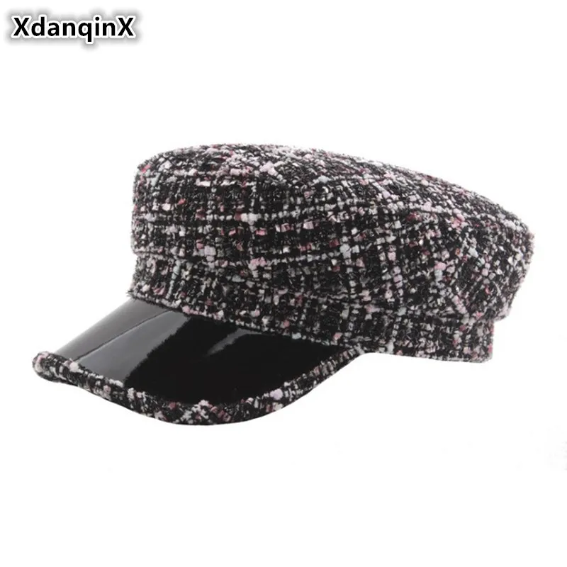 XdanqinX Winter Women's Flat Cap Plaid Elegant Army Military Hats Thick Cotton Yarn Fashion Bright Silk Hip Hop Caps For Women
XdanqinX Winter Women's Flat Cap Plaid Elegant Army Military Hats Thick Cotton Yarn Fashion Bright Silk Hip Hop Caps For Women