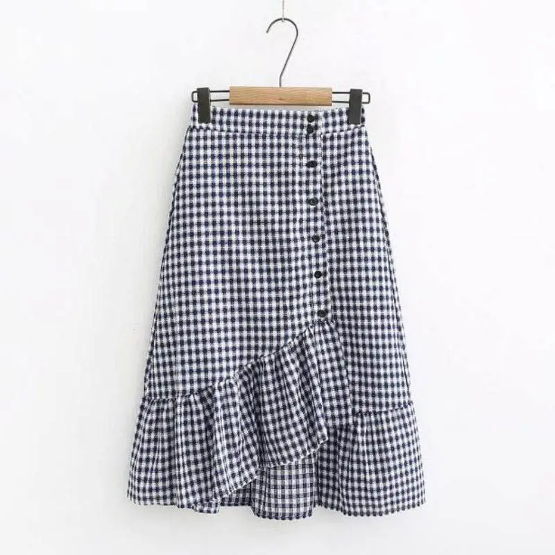 Elegant Skirts 3 Colors Plaid Women Elastic Waist Ruffles Irregular Split Skirts Summer Beach Style Skirts
Elegant Skirts 3 Colors Plaid Women Elastic Waist Ruffles Irregular Split Skirts Summer Beach Style Skirts