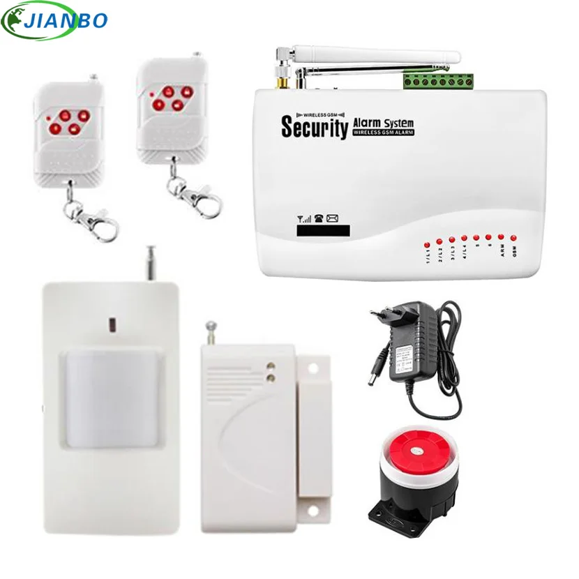 

New Wireless GSM Alarm System Dual Antenna GSM Home Alarm Systems With SMS Detector Russian English Voice Security GSM 10A Alarm