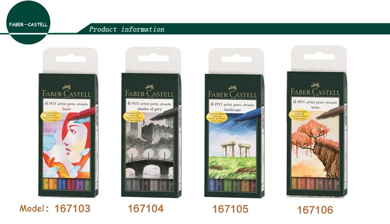FABER-CASTELL USA 167106 PITT ARTIST TERRA COTTA BRUSH TIP 6 PIECE SET