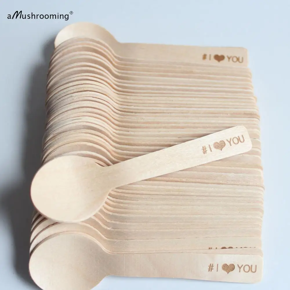 100 "I love you" Made to Order Disposable Ice Cream Spoons Small Round Taster Spoons Custom Engraved
100 "I love you" Made to Order Disposable Ice Cream Spoons Small Round Taster Spoons Custom Engraved