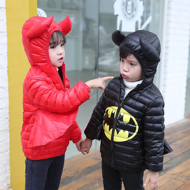 24 Bibihou Kids Girls Jacket Winter Coat Warm Down Cotton jacket batman for Boys Outerwear Coat Christmas Baby clothes Halloween