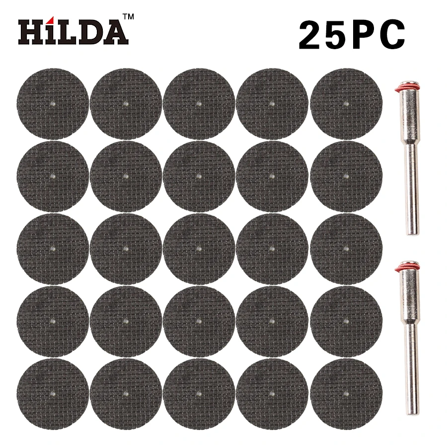 HILDA 25 шт. диск из стекловолокна с 2 зажимами 1/8 дюйма подходит для Dremel вращающийся
