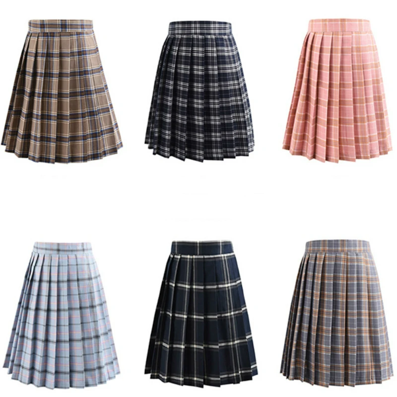 Japanese Style Pleated Short Skirt Summer Preppy A-line Short Plaid Skirt Woman Solid School Girls Mini Skirts
Japanese Style Pleated Short Skirt Summer Preppy A-line Short Plaid Skirt Woman Solid School Girls Mini Skirts