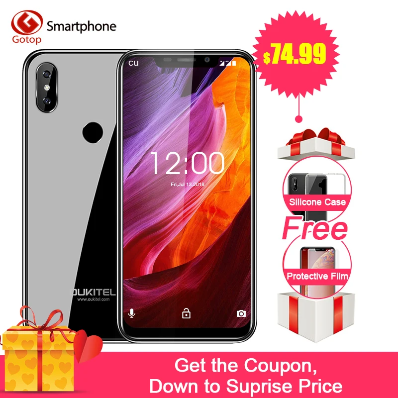 OUKITEL C13 Pro 5G/2.4G WIFI 6.18" 19:9 2GB 16GB Android 9.0 Mobile Phone MT6739 Quad Core 4G LTE Smartphone Face ID Fingerprint
OUKITEL C13 Pro 5G/2.4G WIFI 6.18" 19:9 2GB 16GB Android 9.0 Mobile Phone MT6739 Quad Core 4G LTE Smartphone Face ID Fingerprint