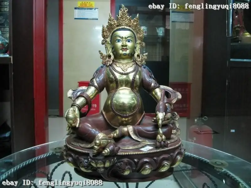 Tibet Buddhism Pure Bronze Copper 24K Gild painted Yellow Jambhala Buddha Statue
Tibet Buddhism Pure Bronze Copper 24K Gild painted Yellow Jambhala Buddha Statue