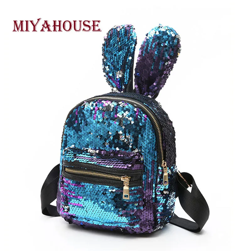 Miyahouse Fashion Bling Sequins Design Backpack For Teenager Girls Cute Rabbit Ears Mini Travel Backpack Female School Bag
Miyahouse Fashion Bling Sequins Design Backpack For Teenager Girls Cute Rabbit Ears Mini Travel Backpack Female School Bag