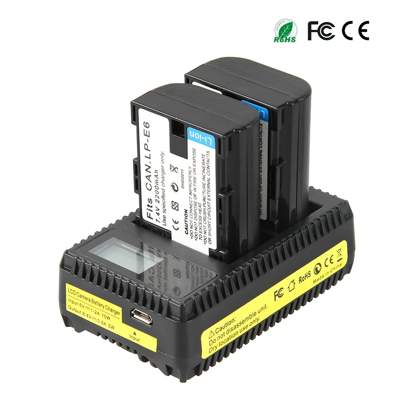 LP-E6 Battery For Canon EOS 5DS 5D Mark II Mark III 6D 7D 60D 60Da 70D 80D DSLR EOS Battery LP E6 2200mAh /8.4V Charger
LP-E6 Battery For Canon EOS 5DS 5D Mark II Mark III 6D 7D 60D 60Da 70D 80D DSLR EOS Battery LP E6 2200mAh /8.4V Charger