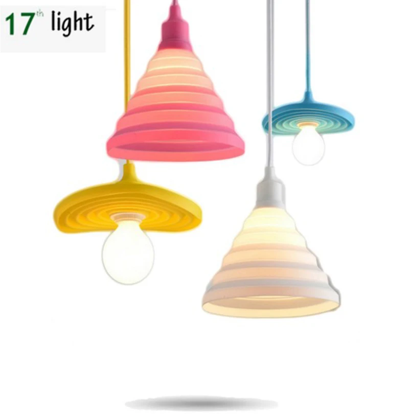 Разноцветная пластиковая Подвесная лампа E27 lamparas винтажная