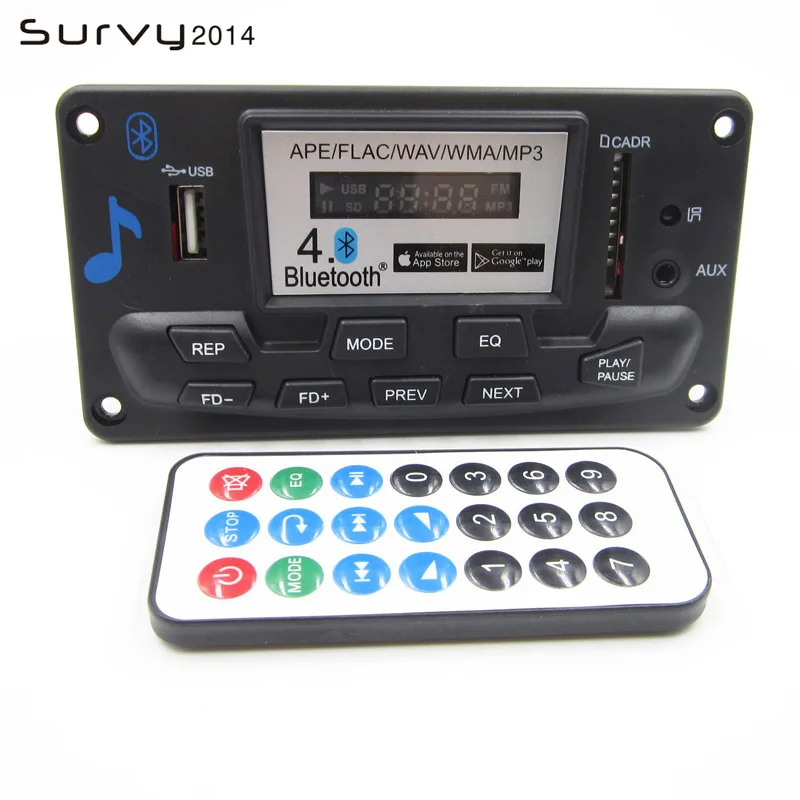 12V Bluetooth MP3 Decoding Board Module with LED DIY USB/SD/MMC APE FLAC WAV DAE Decoder Record MP3 Player AUX FM Folders Switch
12V Bluetooth MP3 Decoding Board Module with LED DIY USB/SD/MMC APE FLAC WAV DAE Decoder Record MP3 Player AUX FM Folders Switch