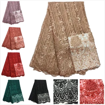 2017 Royal beautiful gold applique french net lace with pearls luxury nigerian lace fabrics for woman wedding dress 5yards/lot
2017 Royal beautiful gold applique french net lace with pearls luxury nigerian lace fabrics for woman wedding dress 5yards/lot