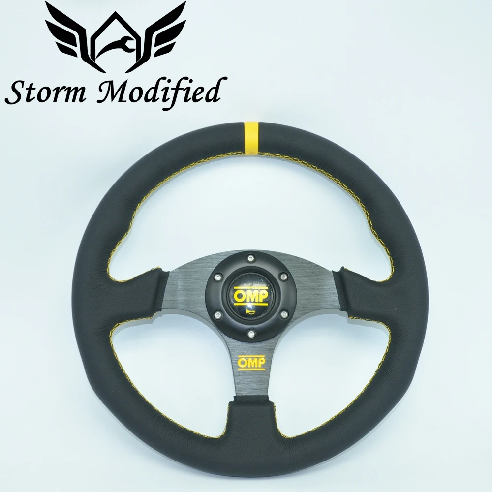 SuTong High Quality OMP 13" (330mm) Racing Steering Wheel Leather Yellow Line Game Flat Steering Wheel 5142BK
SuTong High Quality OMP 13" (330mm) Racing Steering Wheel Leather Yellow Line Game Flat Steering Wheel 5142BK