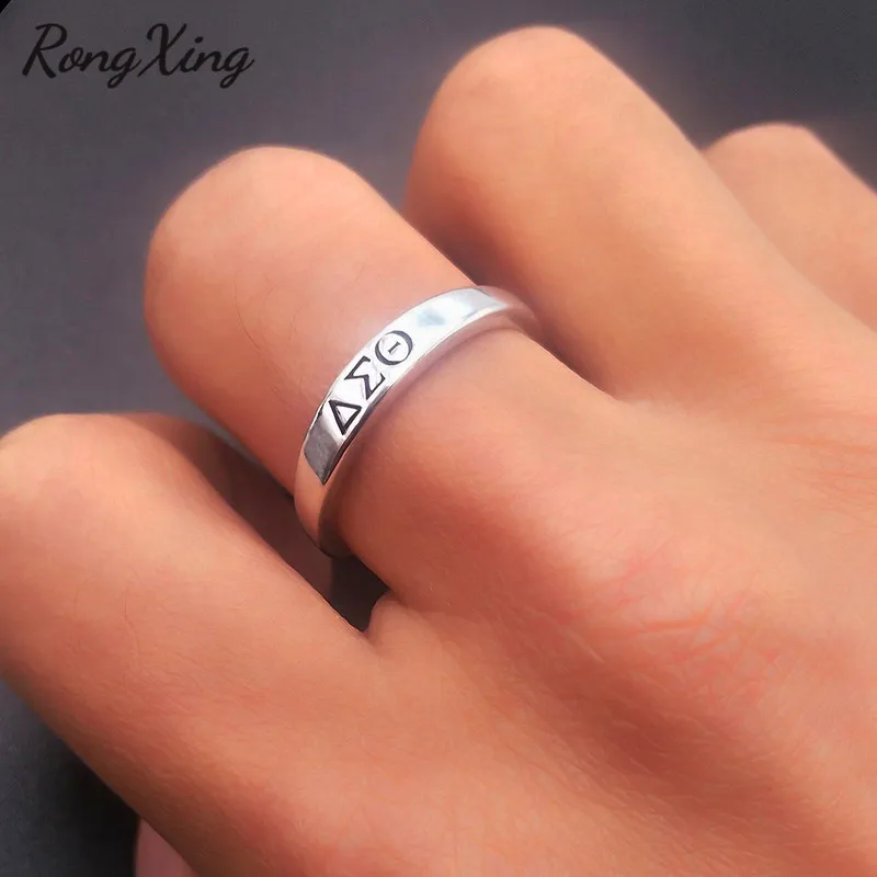 RongXing Unique Letter Finger Rings For Women Men White Gold Filled Delta Sigma Theta Thin Ring New Vintage Love Symbol Jewelry
RongXing Unique Letter Finger Rings For Women Men White Gold Filled Delta Sigma Theta Thin Ring New Vintage Love Symbol Jewelry