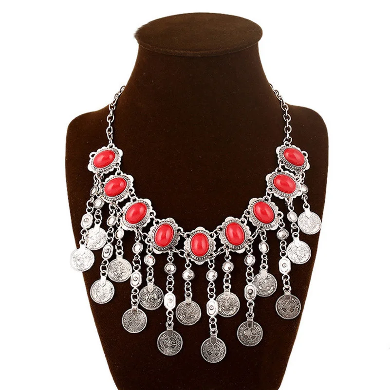 Bohemia Resin Gems Dangle Coin Statement Necklace Turkish Gypsy Ethnic Tribal Belly Dance Jewelry
Bohemia Resin Gems Dangle Coin Statement Necklace Turkish Gypsy Ethnic Tribal Belly Dance Jewelry