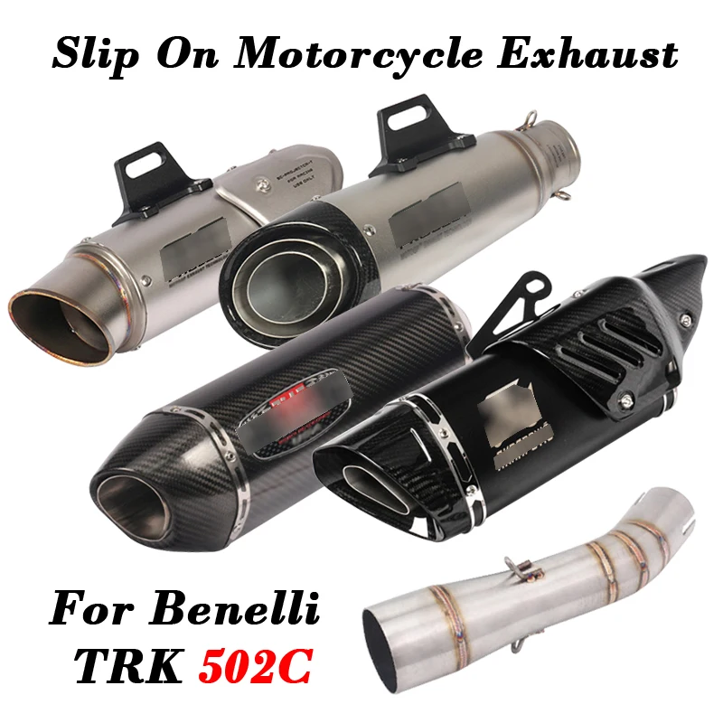 Slip On Motorcycle Exhaust System Muffler Stickers Carbon Fiber Escape With Middle Connection Link Pipe For Benelli 502C
Slip On Motorcycle Exhaust System Muffler Stickers Carbon Fiber Escape With Middle Connection Link Pipe For Benelli 502C