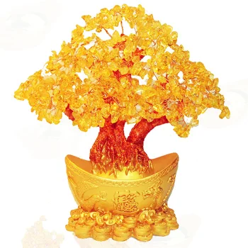 Natural jinyuanbao style yellow crystal lucky tree point healing desk office home decoration accessories
Natural jinyuanbao style yellow crystal lucky tree point healing desk office home decoration accessories