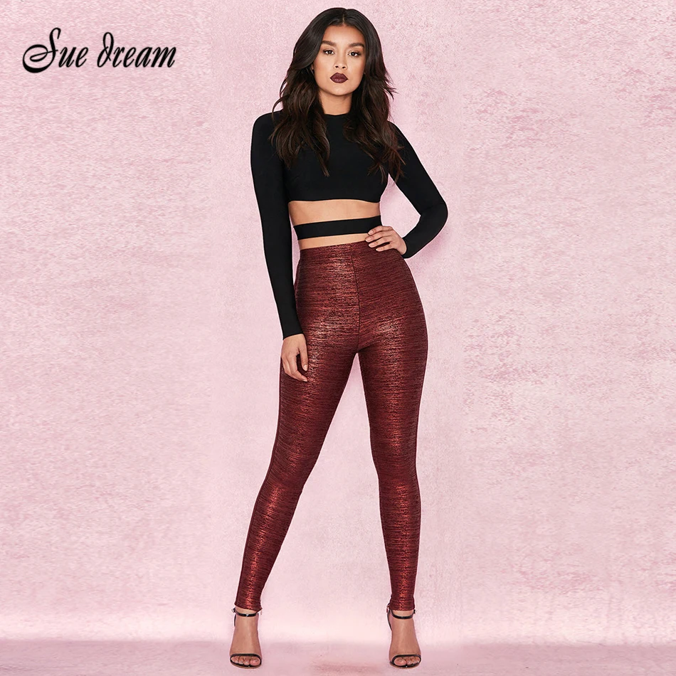 2018 New winter women Bandage two piece pants o neck sexy bodycon bronzing pants celebrity party black&gold vestidos wholesale
2018 New winter women Bandage two piece pants o neck sexy bodycon bronzing pants celebrity party black&gold vestidos wholesale