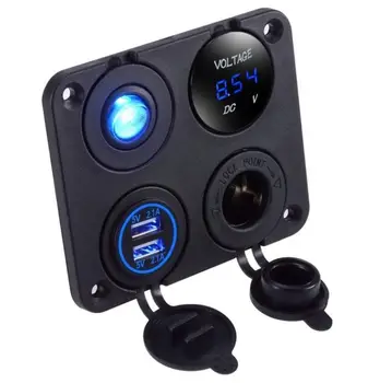 DIY Dual USB Charger 4.2A Voltmeter 12V Power Outlet ON-OFF Switch Four Function Panel for Car Boat Marine RV Truck Camper
DIY Dual USB Charger 4.2A Voltmeter 12V Power Outlet ON-OFF Switch Four Function Panel for Car Boat Marine RV Truck Camper