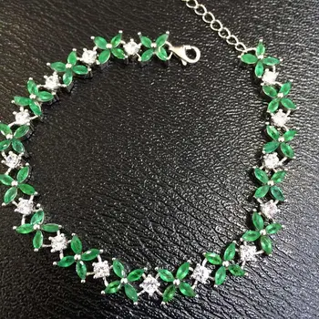 Sale Qi Xuan_Trendy Jewelry_Colombia Green Stone Fashion Bracelets_S925 Solid Silver Green Bracelet_Factory Directly Sales
Sale Qi Xuan_Trendy Jewelry_Colombia Green Stone Fashion Bracelets_S925 Solid Silver Green Bracelet_Factory Directly Sales
