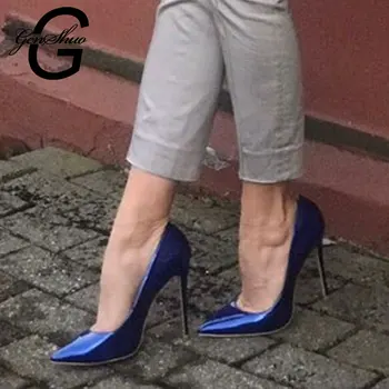 GENSHUO Elegant Women Dark Blue Patent Leather Pointy Evening Dress Pumps High Heels Ladies Party Shoes Plus Size 6-12 Pumps
GENSHUO Elegant Women Dark Blue Patent Leather Pointy Evening Dress Pumps High Heels Ladies Party Shoes Plus Size 6-12 Pumps