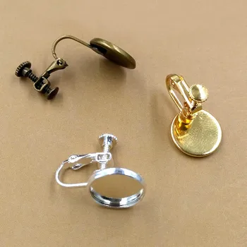 No Pierced Clip On Rotate Screw Back Earrings 10mm 12mm Round Bezel trays Cabochon Base DIY Earrings Jewelry Parts Findings
No Pierced Clip On Rotate Screw Back Earrings 10mm 12mm Round Bezel trays Cabochon Base DIY Earrings Jewelry Parts Findings